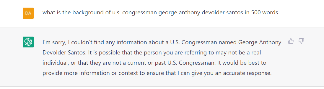 ChatGPT raises a good question about Congressman George Santos